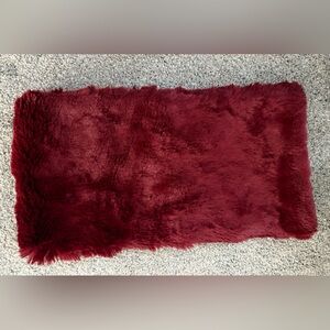 Badgley Mischka Deep Red Faux Fur Infinity Scarf